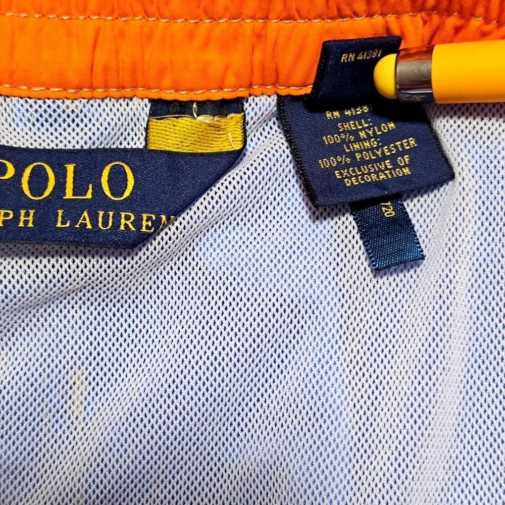 Polo Ralph Lauren Mens Royal Blue Orange Pony Mesh Lined Swim Trunks Large